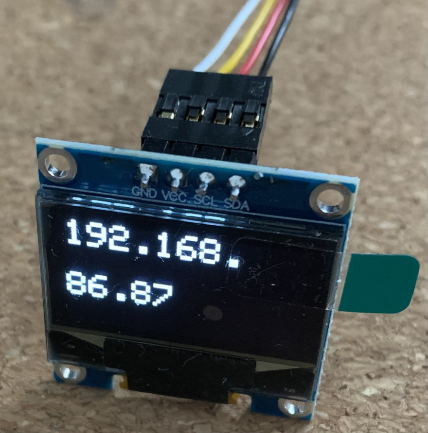 Reachy's IP address display