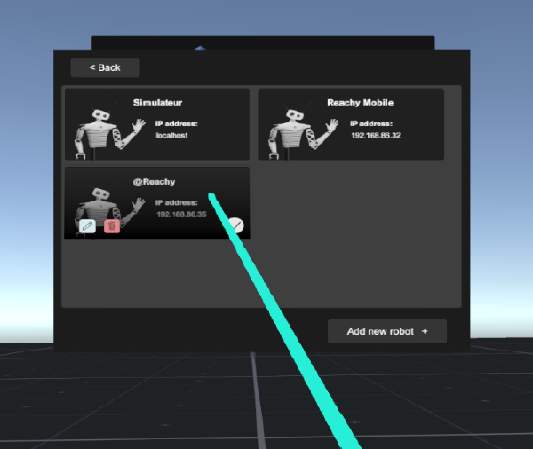 Select robot to connect